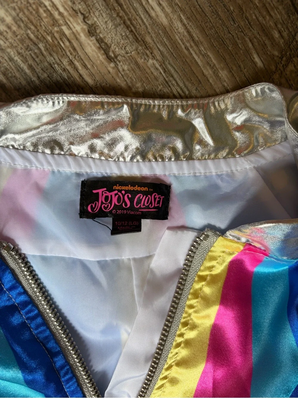Colorblock Metallic Sleeve Windbreaker Jacket - Bright Multi